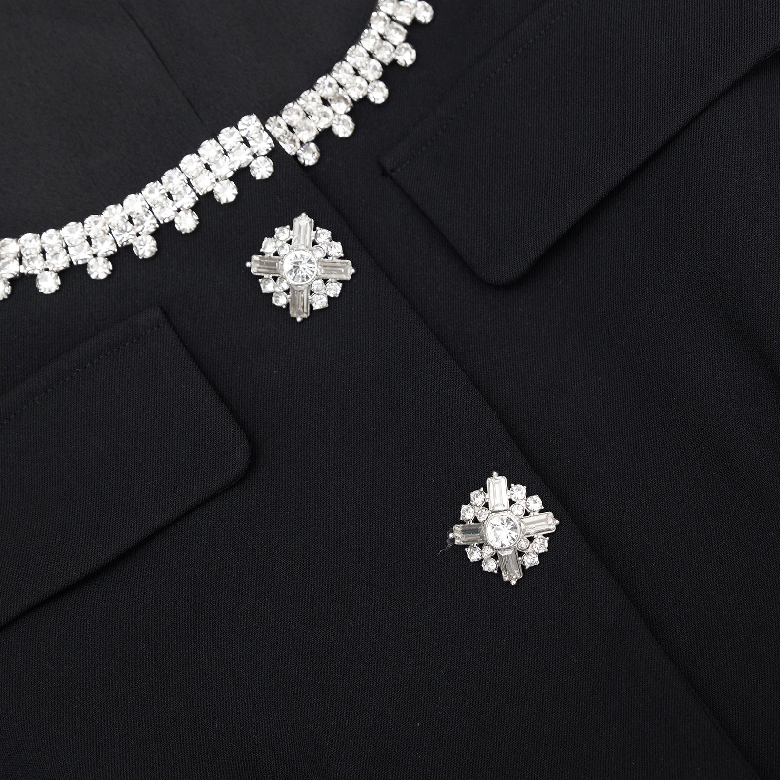 Black Bonded Crepe Mini Dress