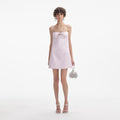 Pink Satin Diamante Mini Dress