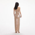 Champagne Sequin Maxi Dress