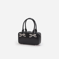 Black Leather Mini Tote Bag