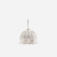 Cream Rhinestone Top Handle Micro Bag