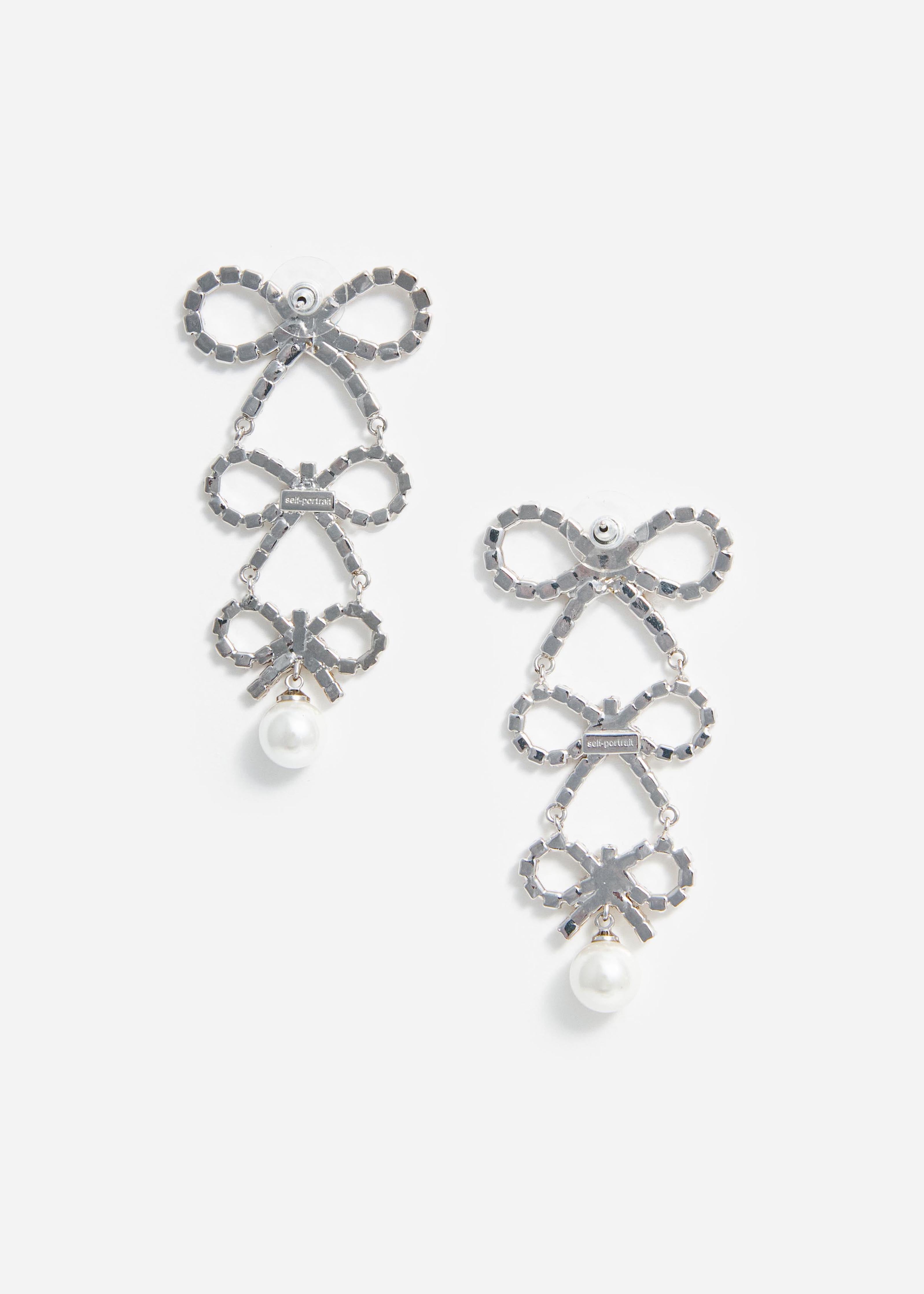 Pearl Crystal Bow Earrings – self-portrait-EU