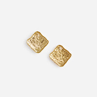 Textured Gold Square Earrings