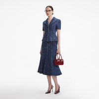 Flared Denim Midi Dress