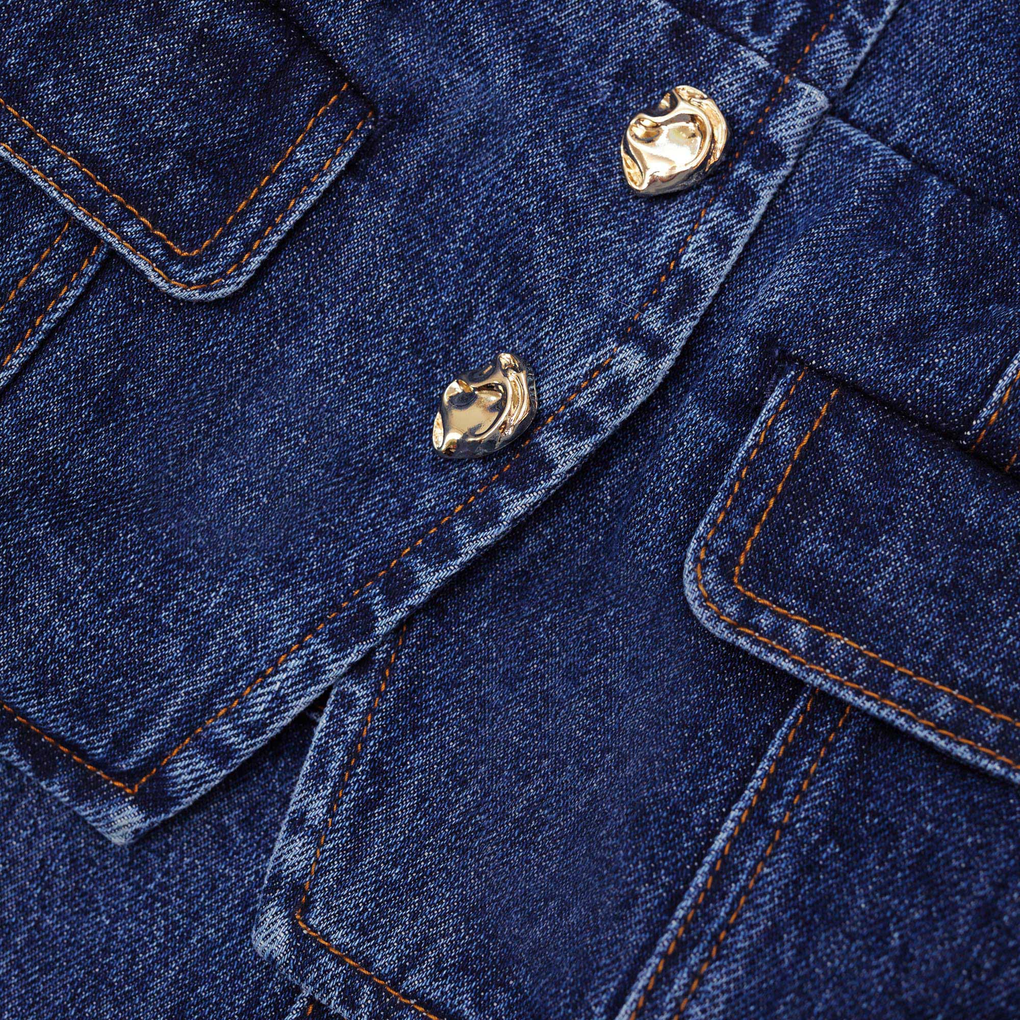 Denim Bandeau Midi Dress