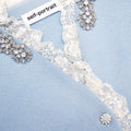 Blue Crystal Trim Cardigan
