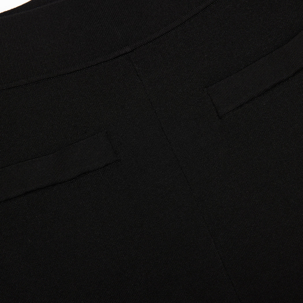 Black Belted Knit Leggings