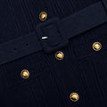 Navy Viscose Knit Midi Dress