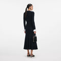 Navy Viscose Knit Midi Dress