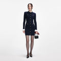 Navy Viscose Knit Mini Dress