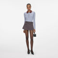 Blue Contrast Collar Knit Top