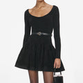 Black Chenille Knit Dress