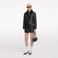 Black Cropped Leather Jacket
