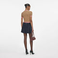 Navy Suede Mini Skirt