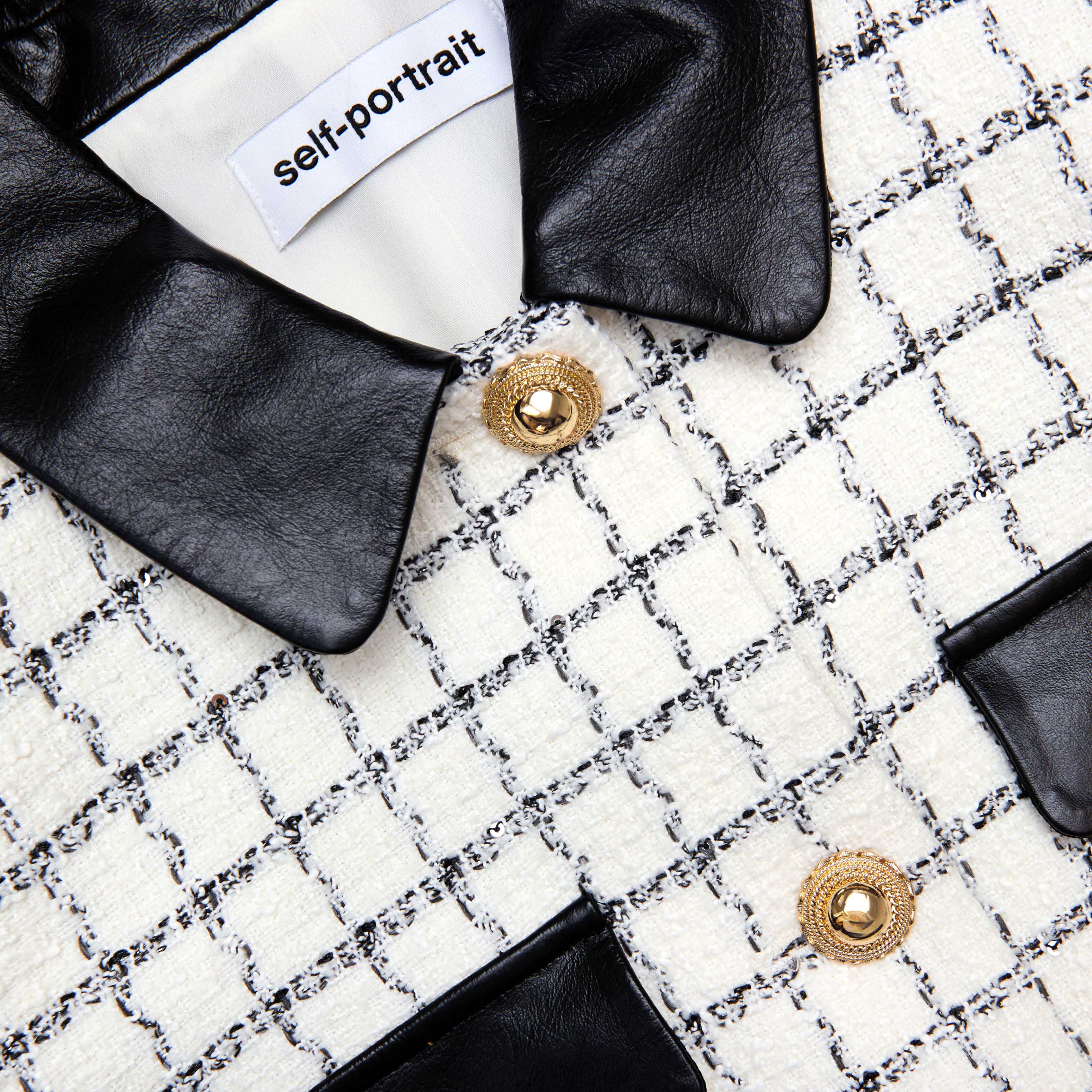 Check Boucle Long Sleeve Mini Dress