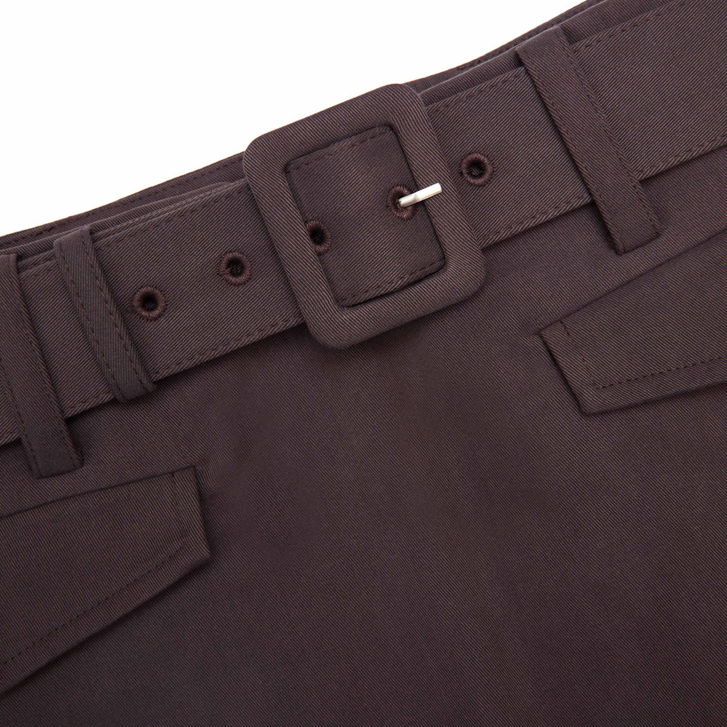 Brown Cotton Skort