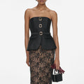 Black Taffeta Bandeau Top