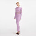Pink Viscose Knit Cut Out Maxi Dress