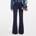 Navy Pointelle Knit Trousers