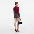 Burgundy Contrast Viscose Knit Top