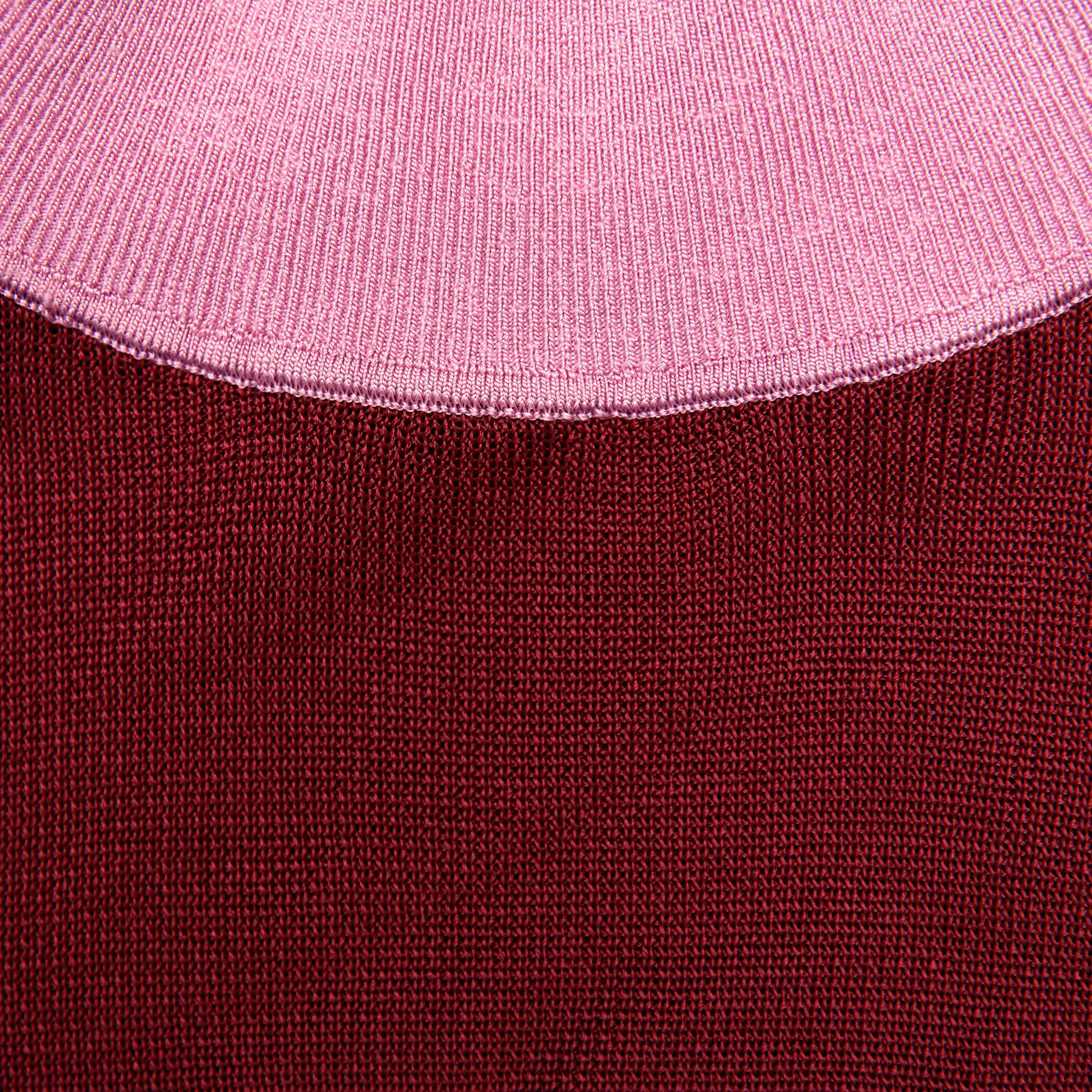 A close up of the fabric for the Burgundy Contrast Viscose Knit Top