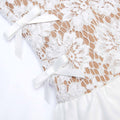 White Lace Taffeta Maxi Dress