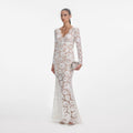 White Floral Lace Maxi Dress