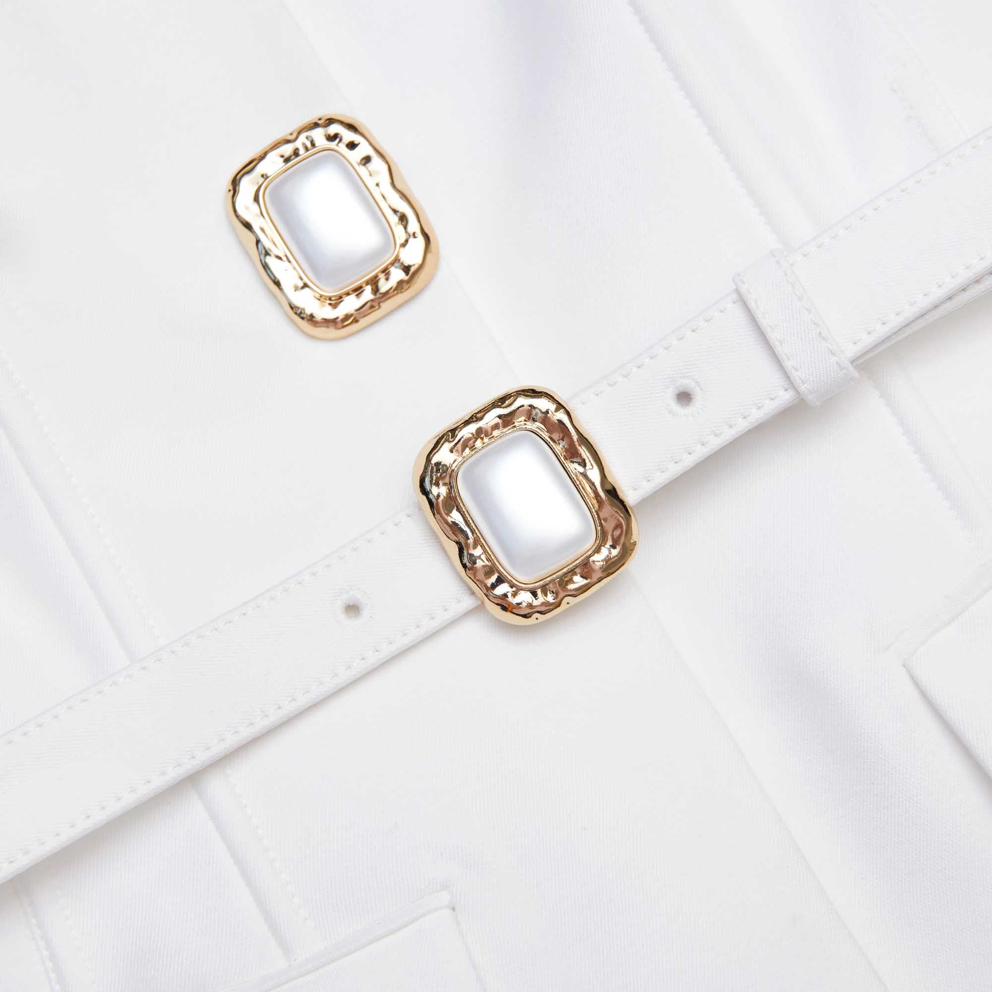 White Taffeta Bandeau Midi Dress