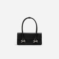 Black Soft Leather Shoulder Bag