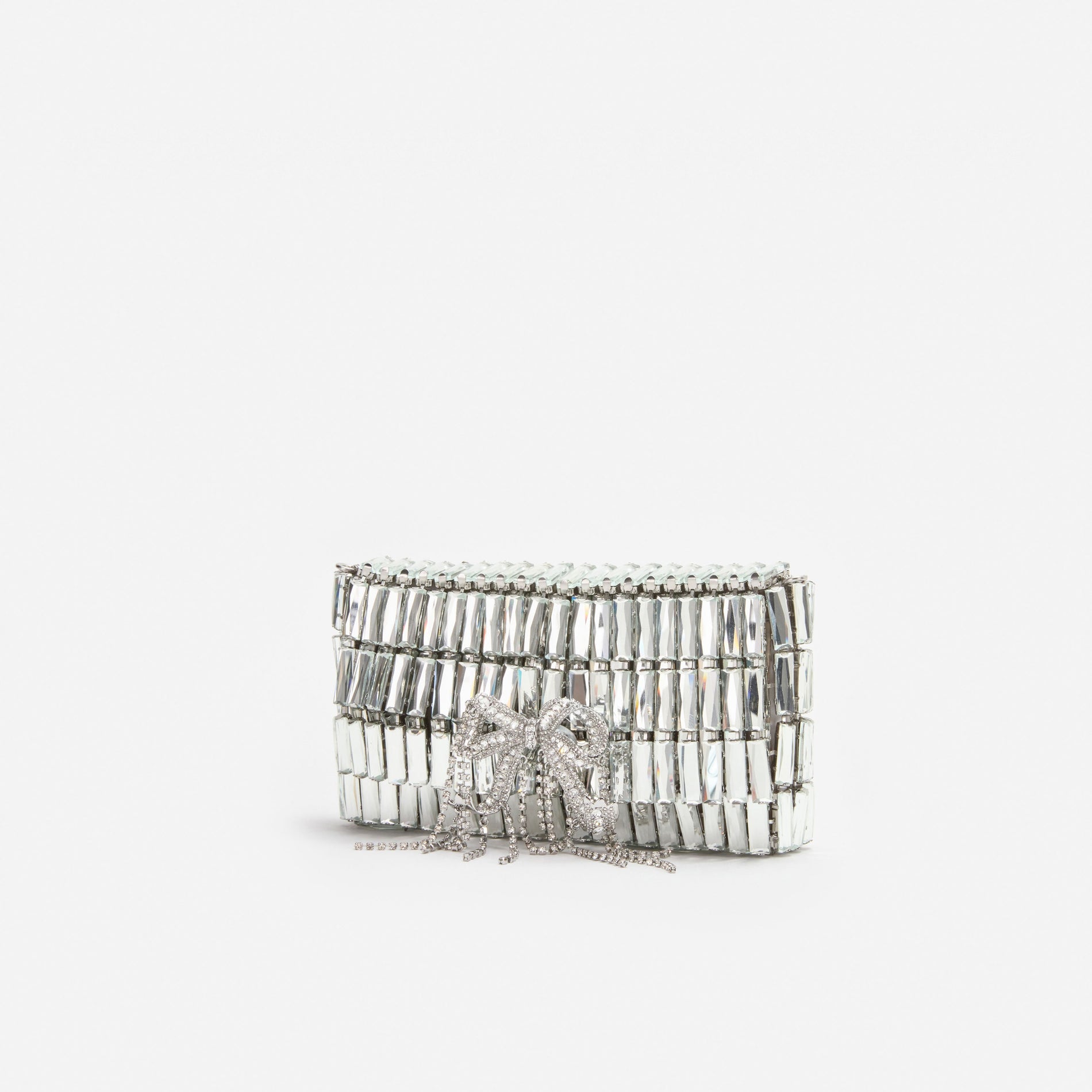 Silver Crystal Bow Mini Shoulder Bag