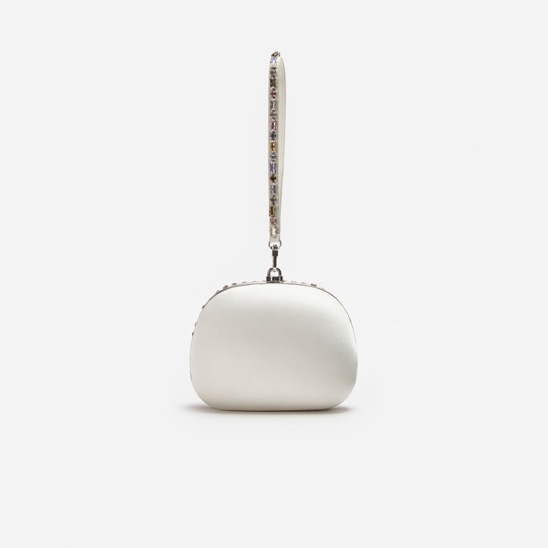 Multi Crystal Top Handle Clutch Bag