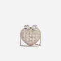 Multi Crystal Heart Clutch Bag