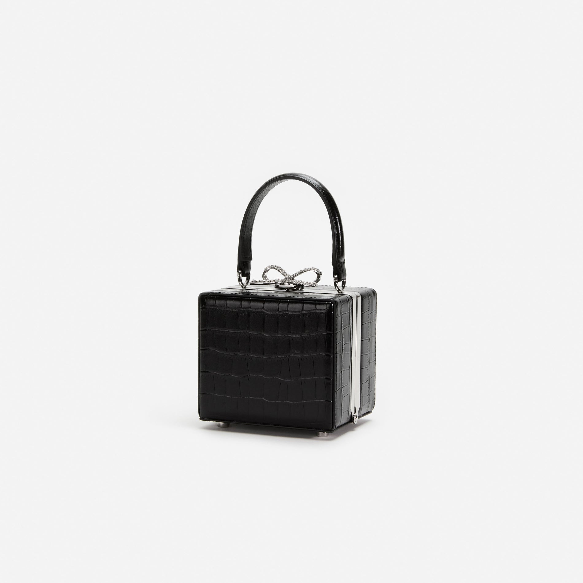 Black Croc Micro Bag
