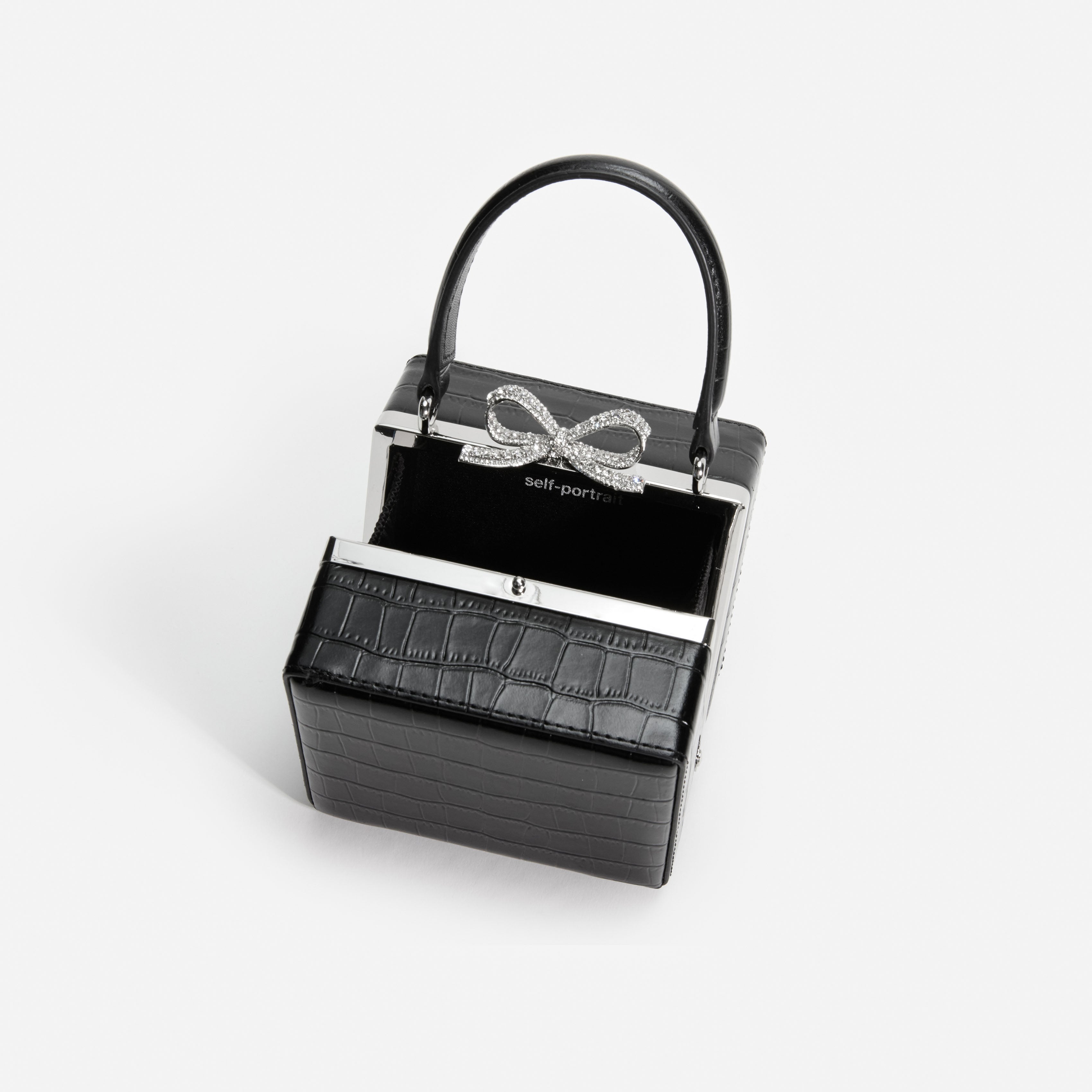Black Croc Micro Bag – self-portrait-EU