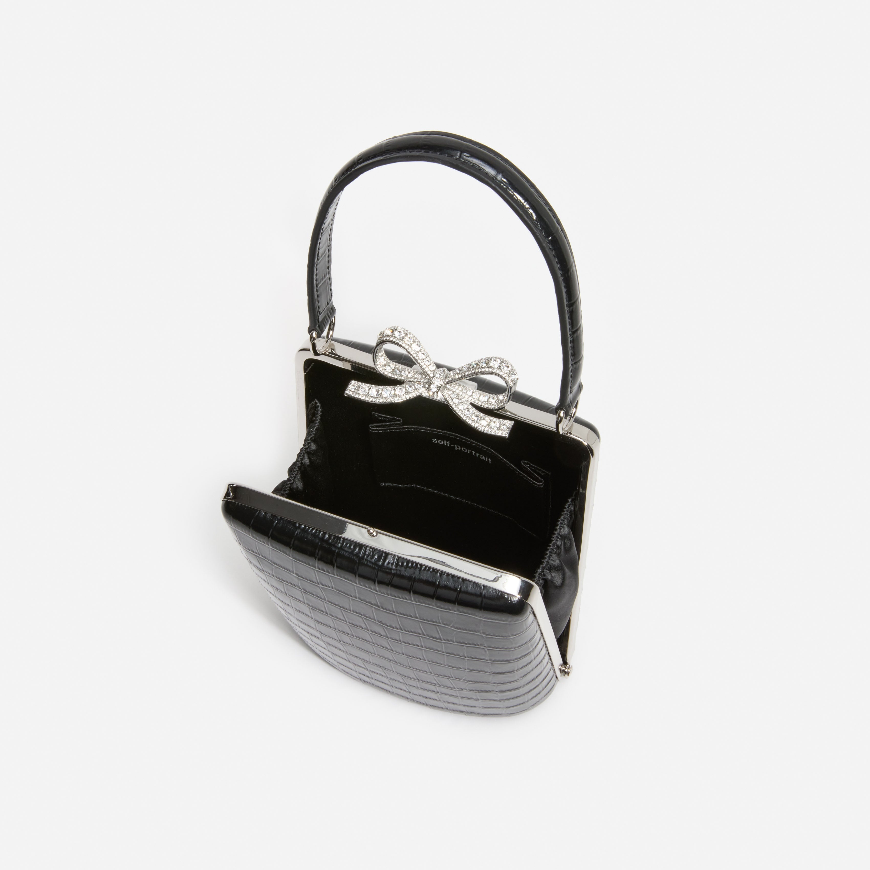 Black Croc Mini Bag – self-portrait-EU