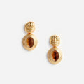 Gold Knot Tiered Amber Earrings