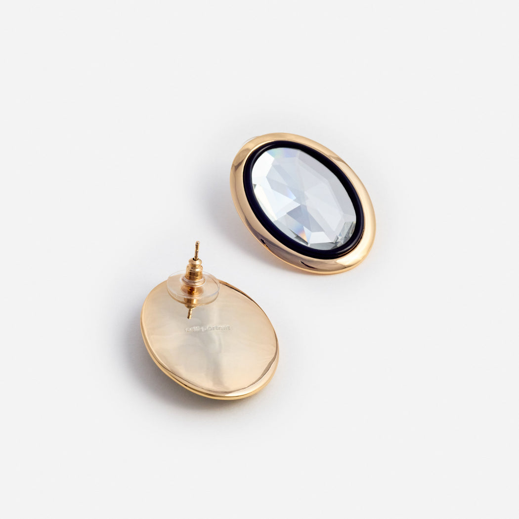 Crystal Oval Earrings