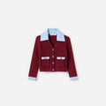 Burgundy Ribbed Knit Cardigan