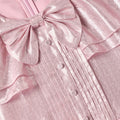Pink Metallic Tiered Dress