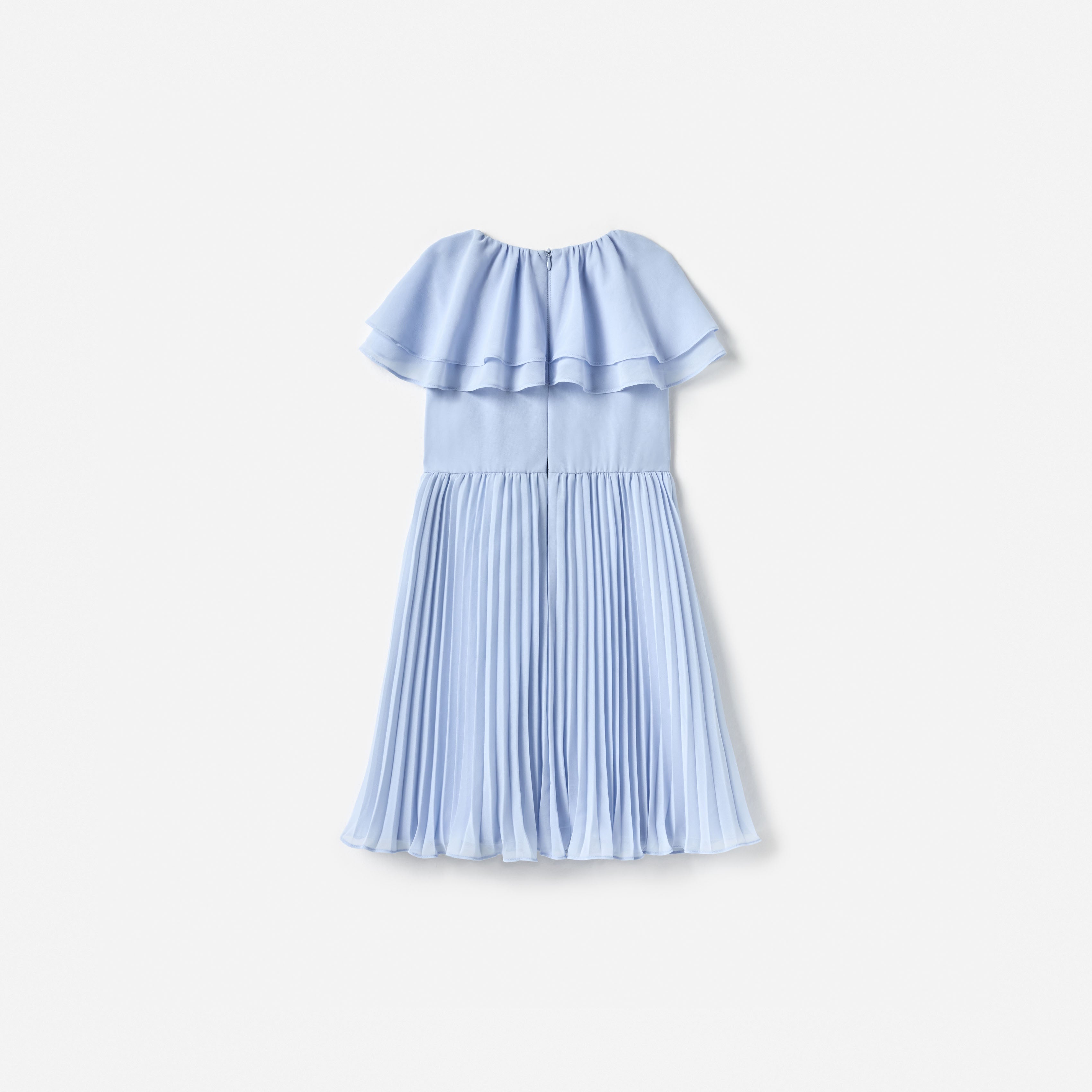 Blue Pleated Chiffon Dress – self-portrait-EU