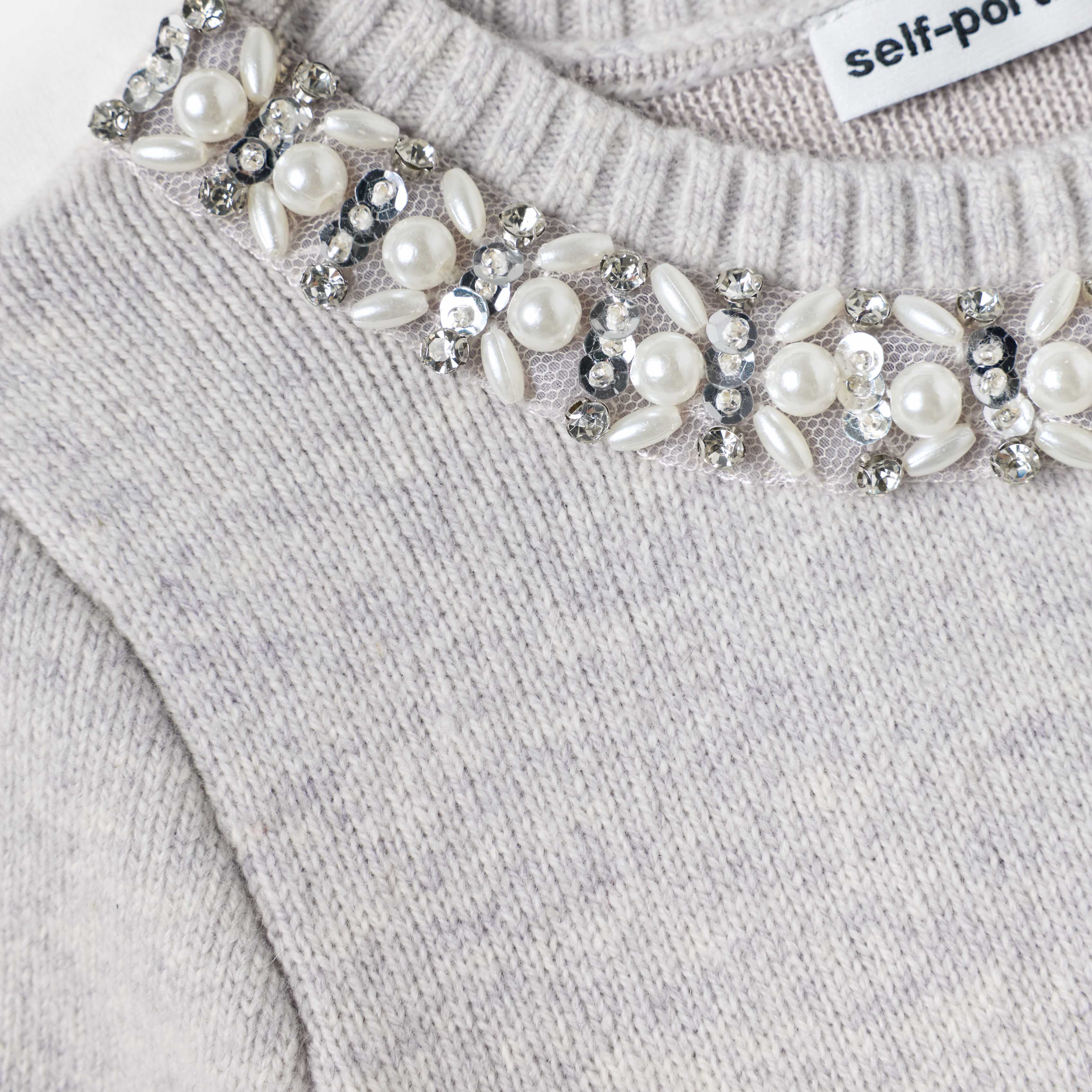 Grey Knit Tulle Dress