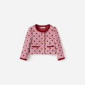 Burgundy Polka Dot Boucle Jacket
