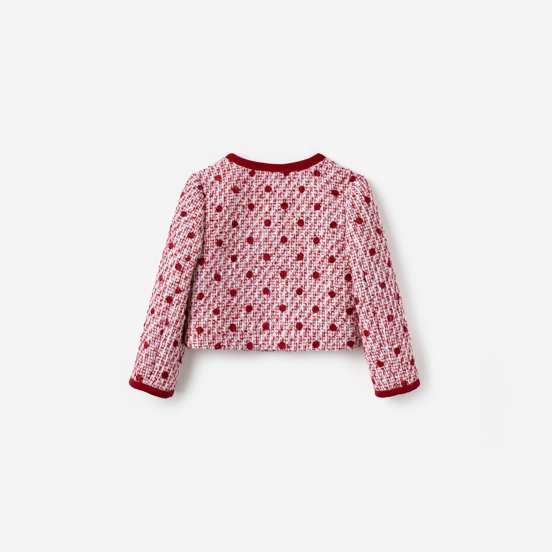 Burgundy Polka Dot Boucle Jacket