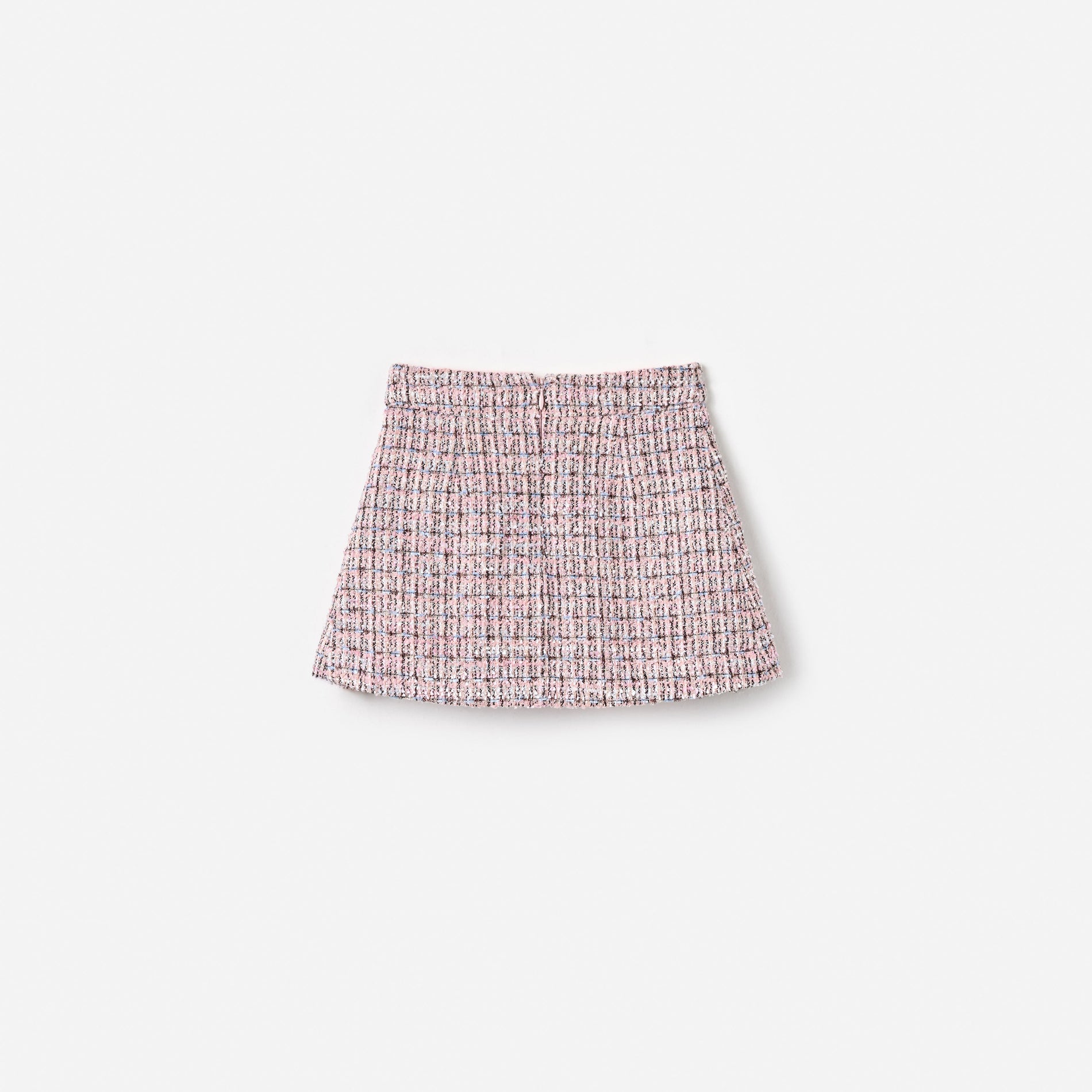 Pink Pleated Boucle Skirt