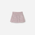 Pink Pleated Boucle Skirt