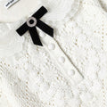 White Pointelle Knit Dress