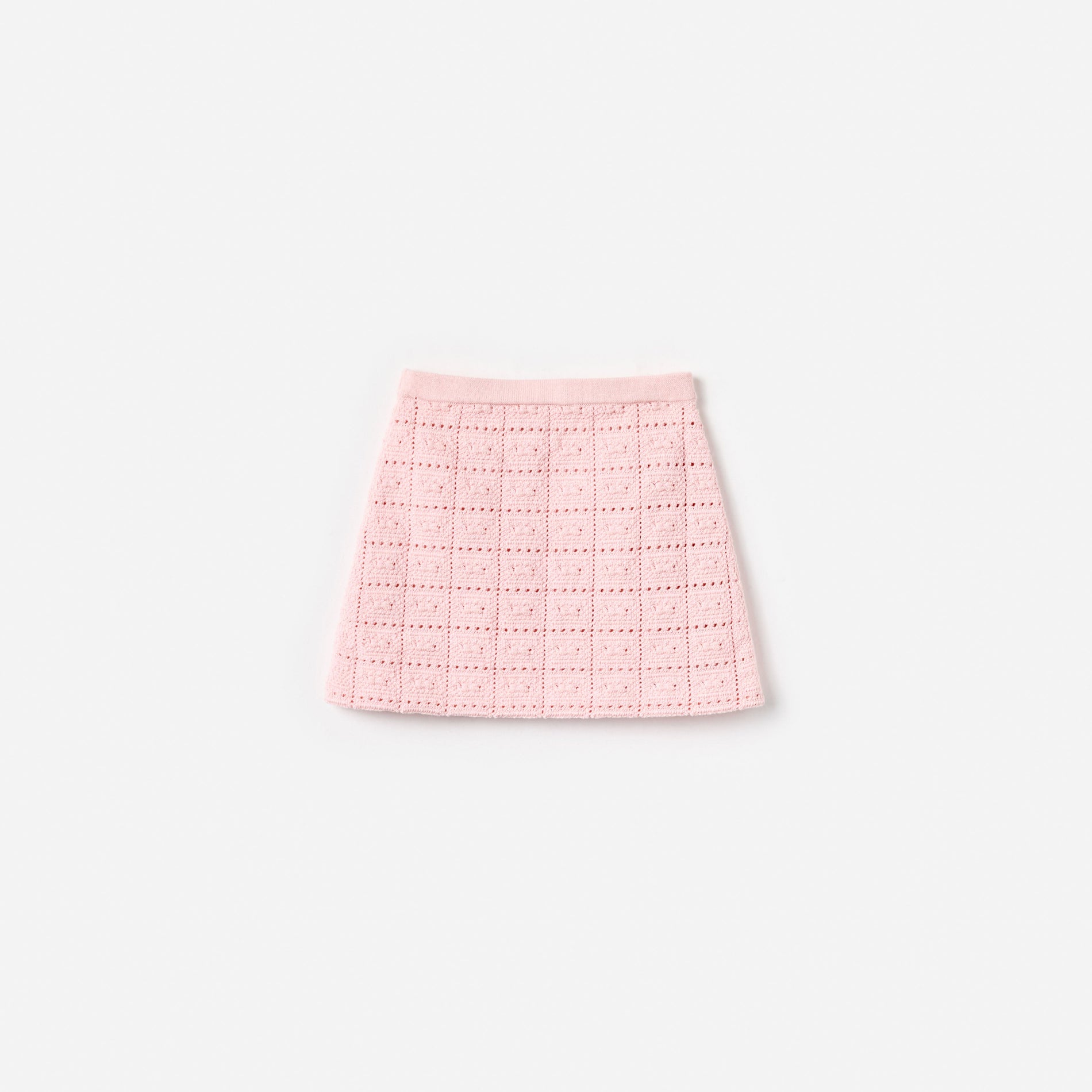 Pink Textured Knit Skirt