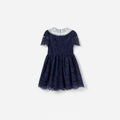 Navy Floral Lace Dress