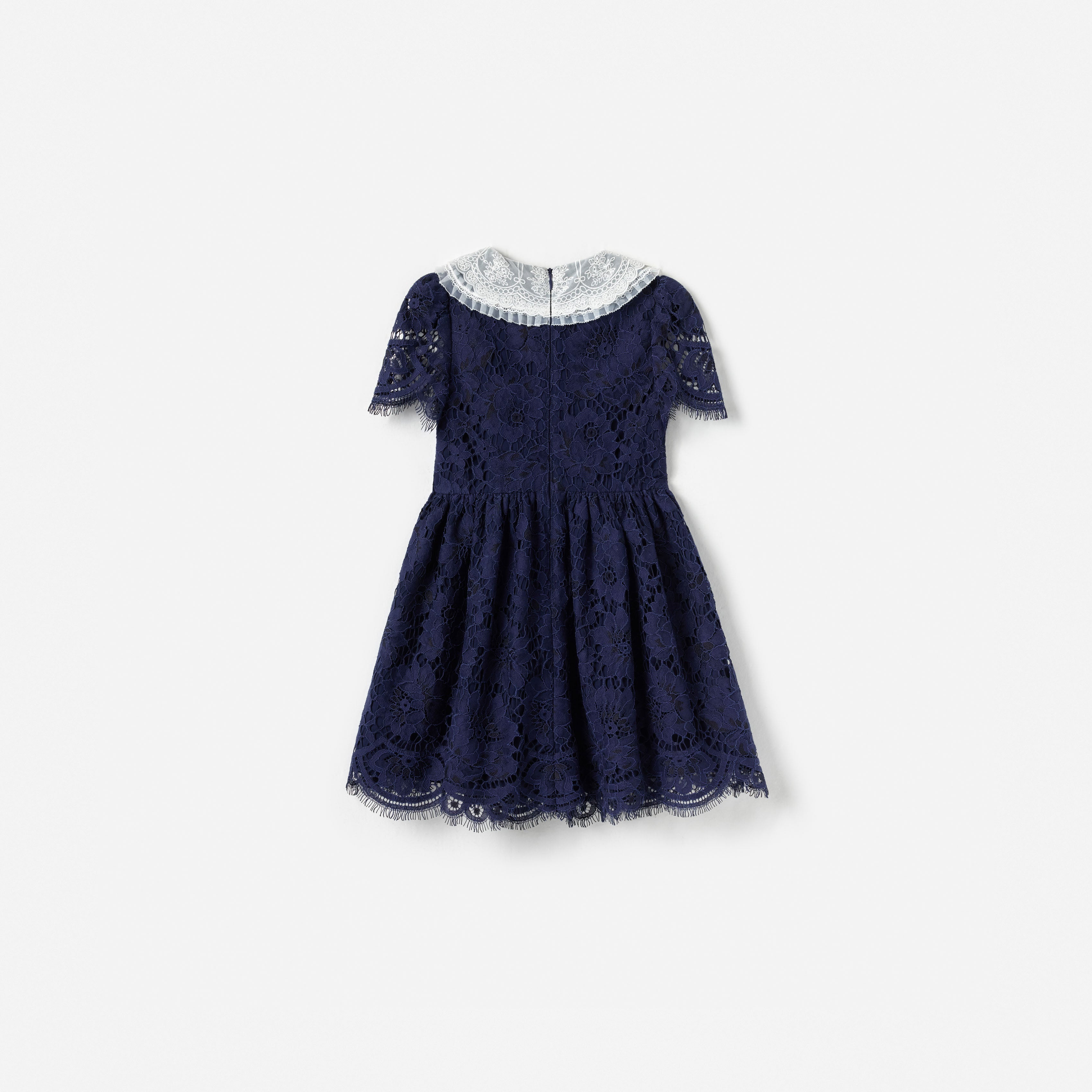 Navy Floral Lace Dress