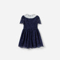 Navy Floral Lace Dress